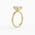 Anillo de compromiso GAIA marquesa solitario en oro amarillo 18k - vista lateral