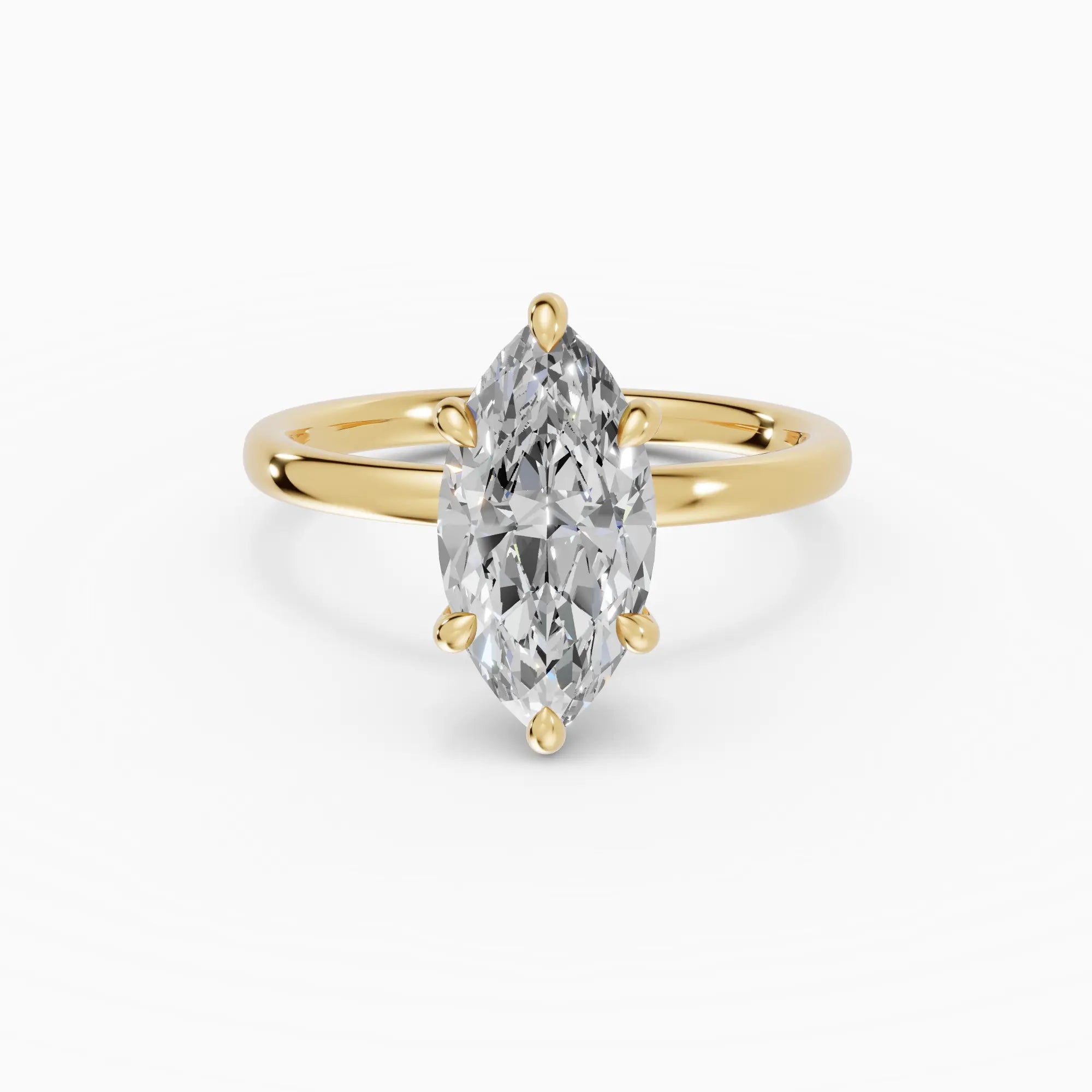 Anillo de compromiso GAIA marquesa solitario en oro amarillo 18k