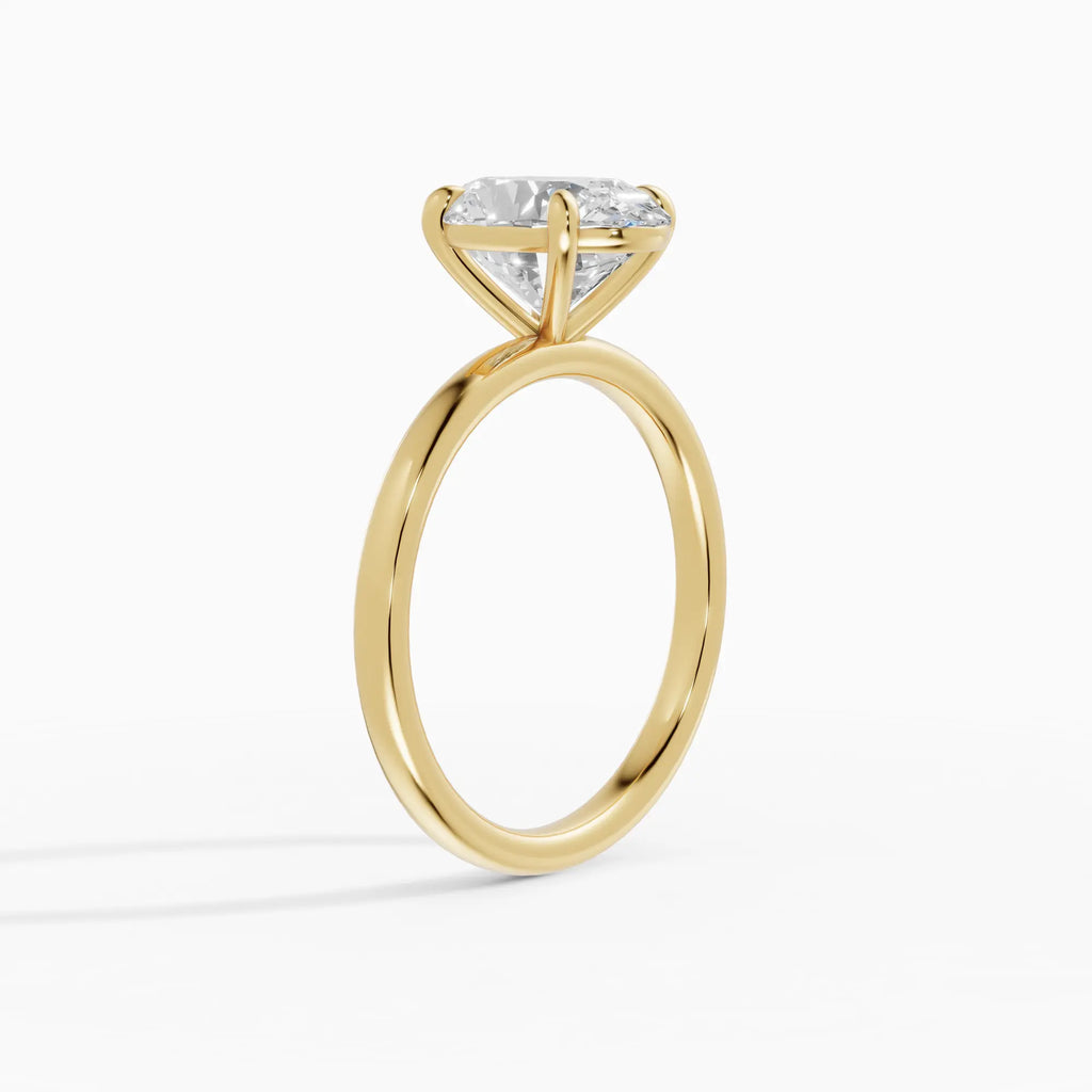 Anillo de compromiso GAIA oval solitario en oro amarillo 18k - vista lateral