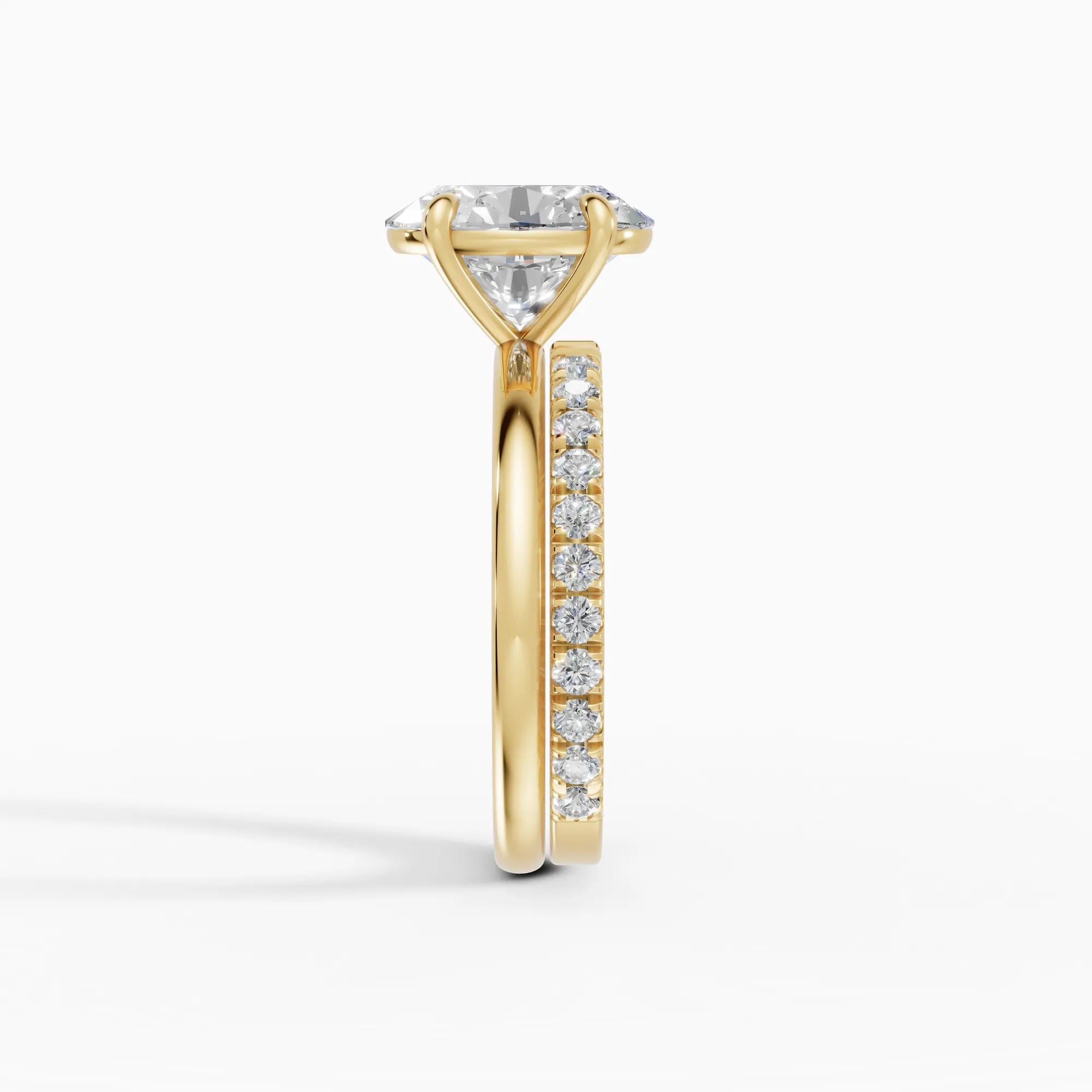 Anillo de compromiso GAIA oval solitario en oro amarillo 18k - vista superior