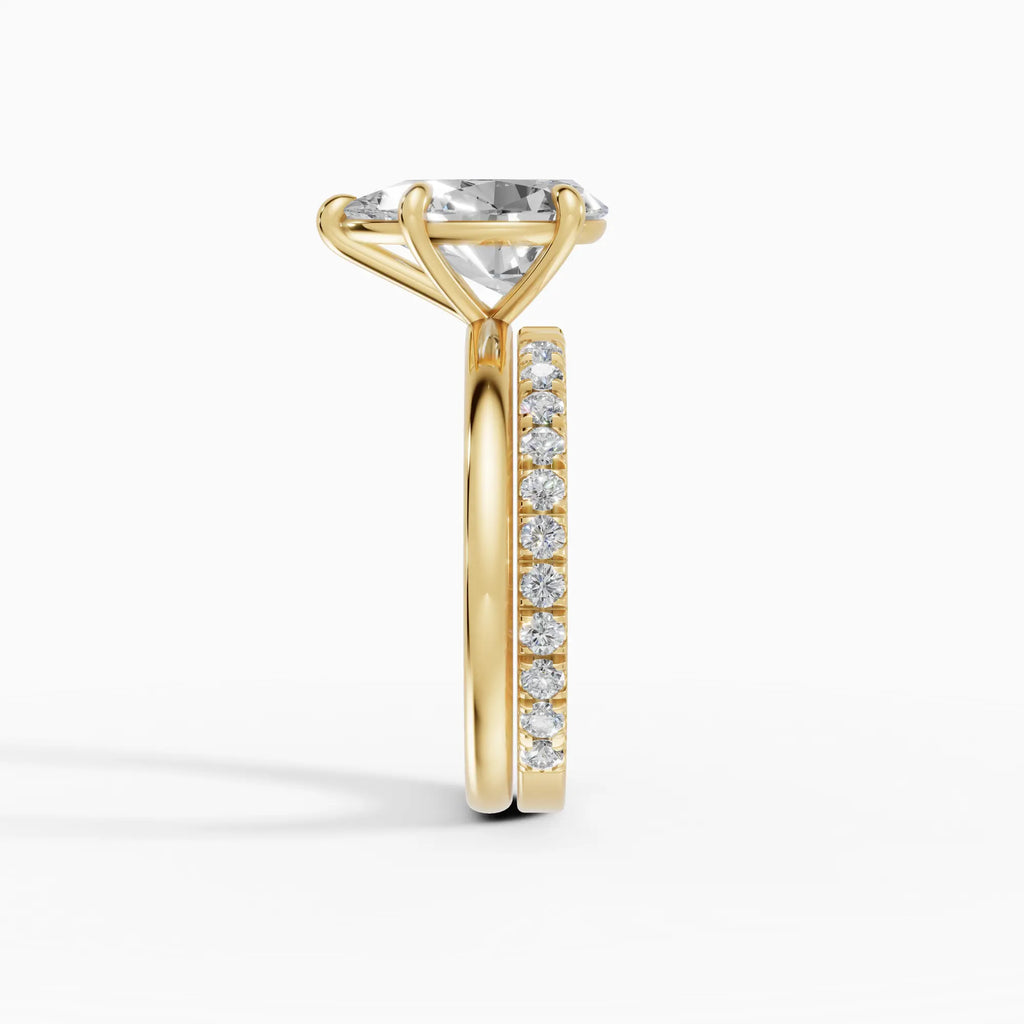 Anillo de compromiso GAIA pera solitario en oro amarillo 18k - vista superior
