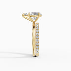 Anillo de compromiso GAIA pera solitario en oro amarillo 18k - vista superior