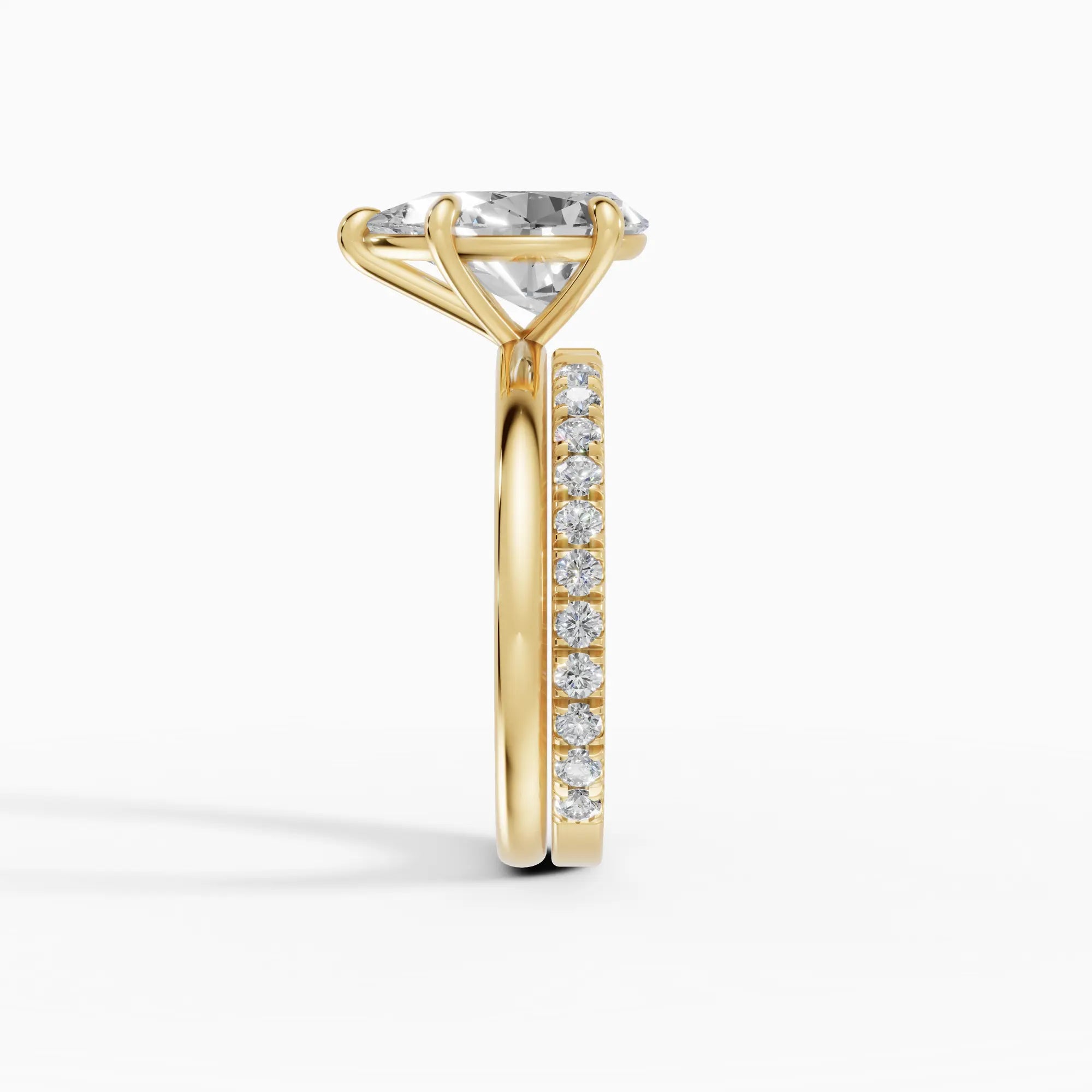 Anillo de compromiso GAIA pera solitario en oro amarillo 18k - vista superior