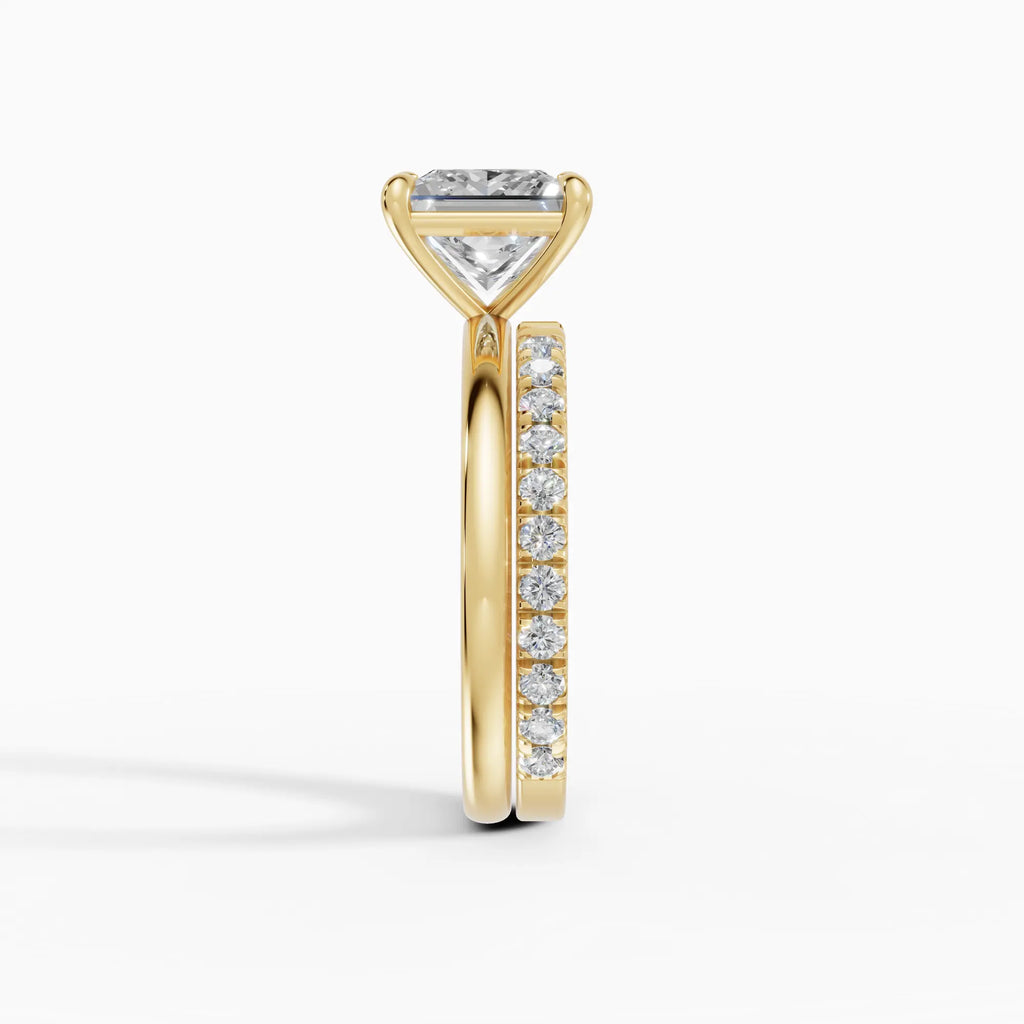 Anillo de compromiso GAIA princesa solitario en oro amarillo 18k - vista superior