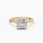 Anillo de compromiso GAIA princesa solitario en oro amarillo 18k
