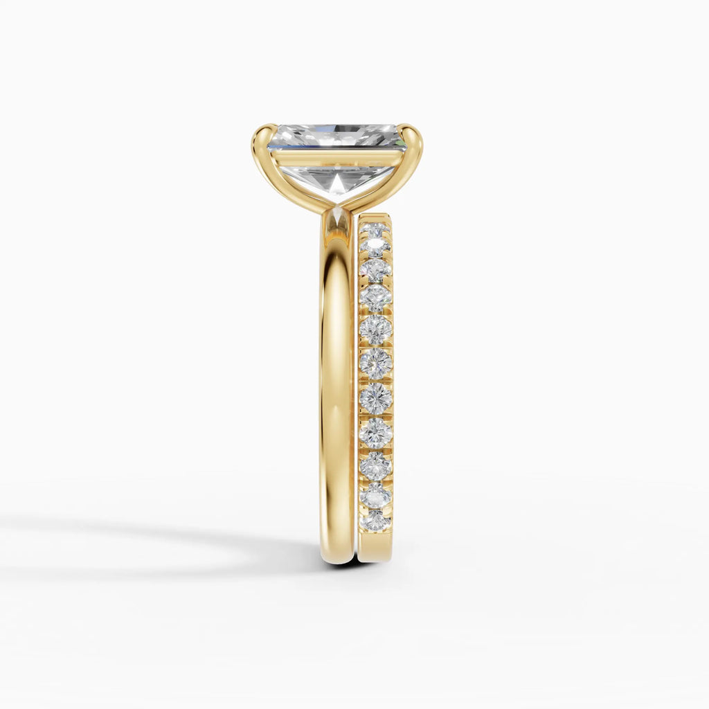 Anillo de compromiso GAIA radiante solitario en oro amarillo 18k - vista superior