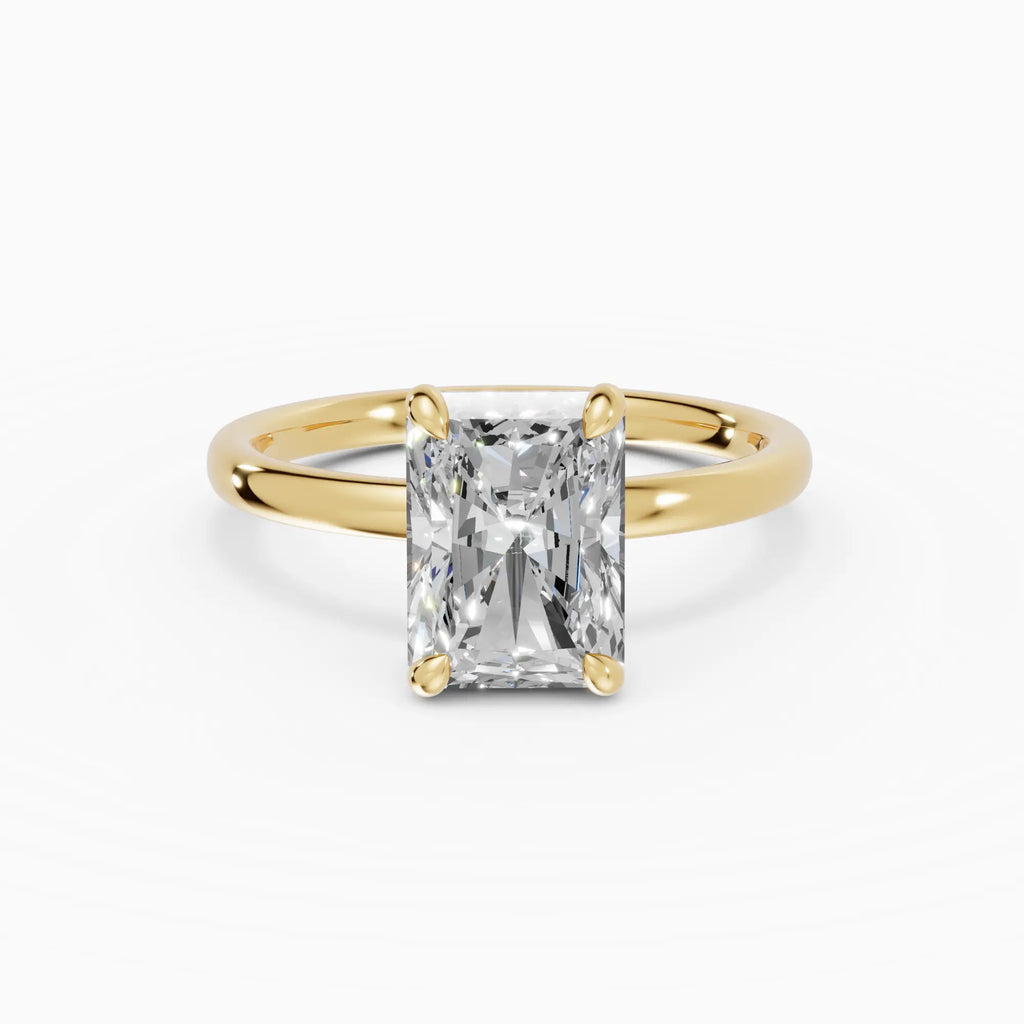 Anillo de compromiso GAIA radiante solitario en oro amarillo 18k