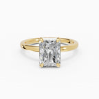 Anillo de compromiso GAIA radiante solitario en oro amarillo 18k