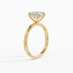 Anillo de compromiso GAIA brillante solitario en oro amarillo 18k - vista lateral