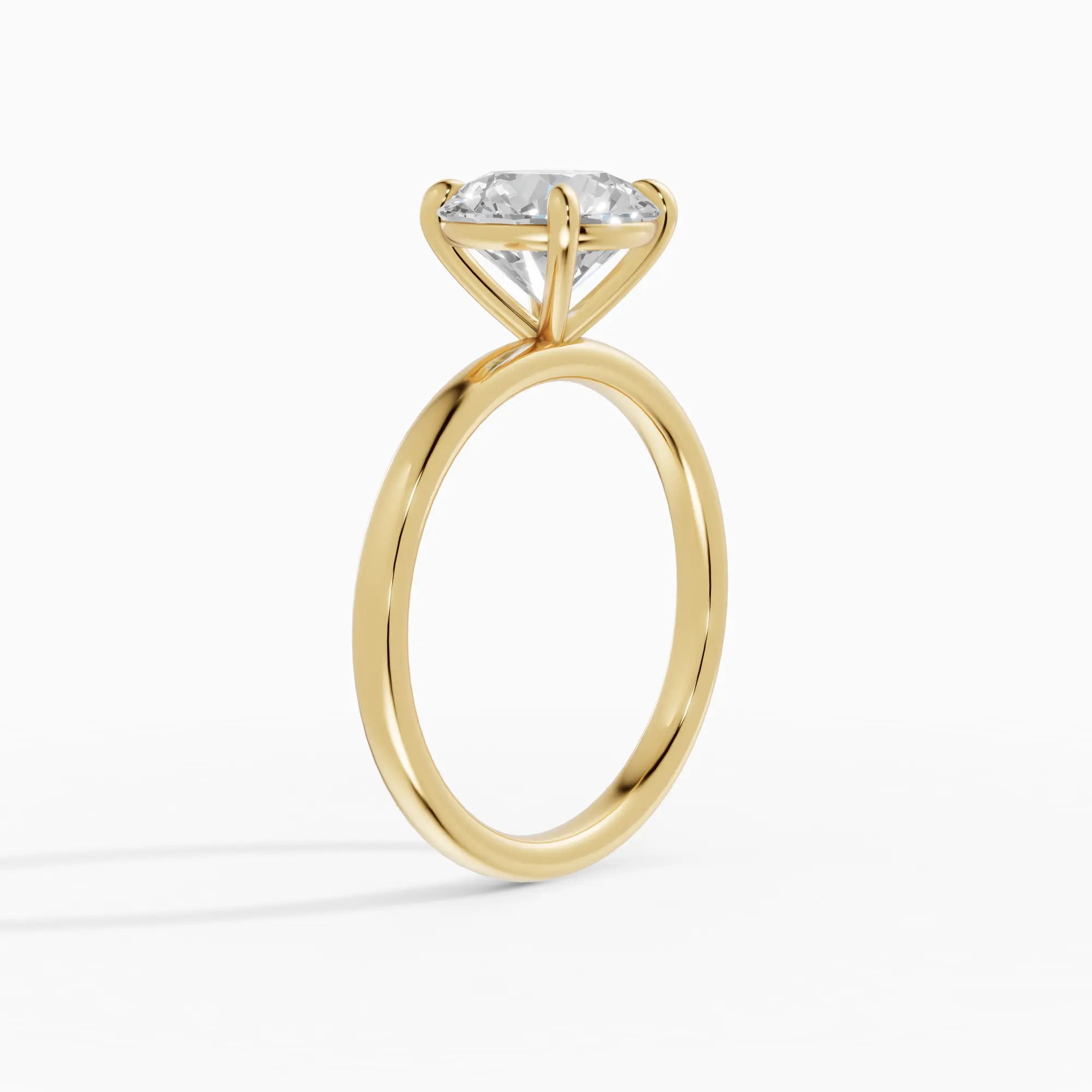 Anillo de compromiso GAIA brillante solitario en oro amarillo 18k - vista lateral