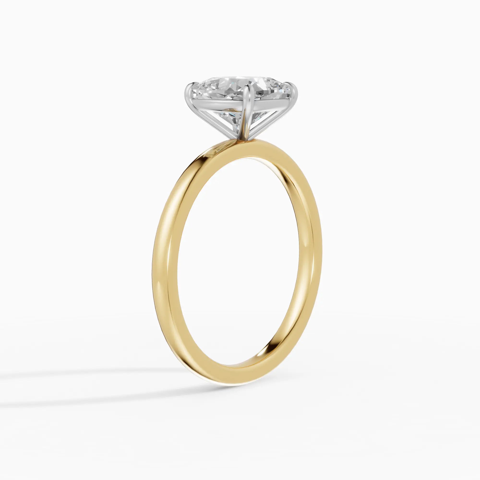Anillo de compromiso GAIA cojín solitario bicolor oro amarillo y oro blanco 18k