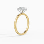 Anillo de compromiso GAIA brillante solitario bicolor oro amarillo y oro blanco 18k