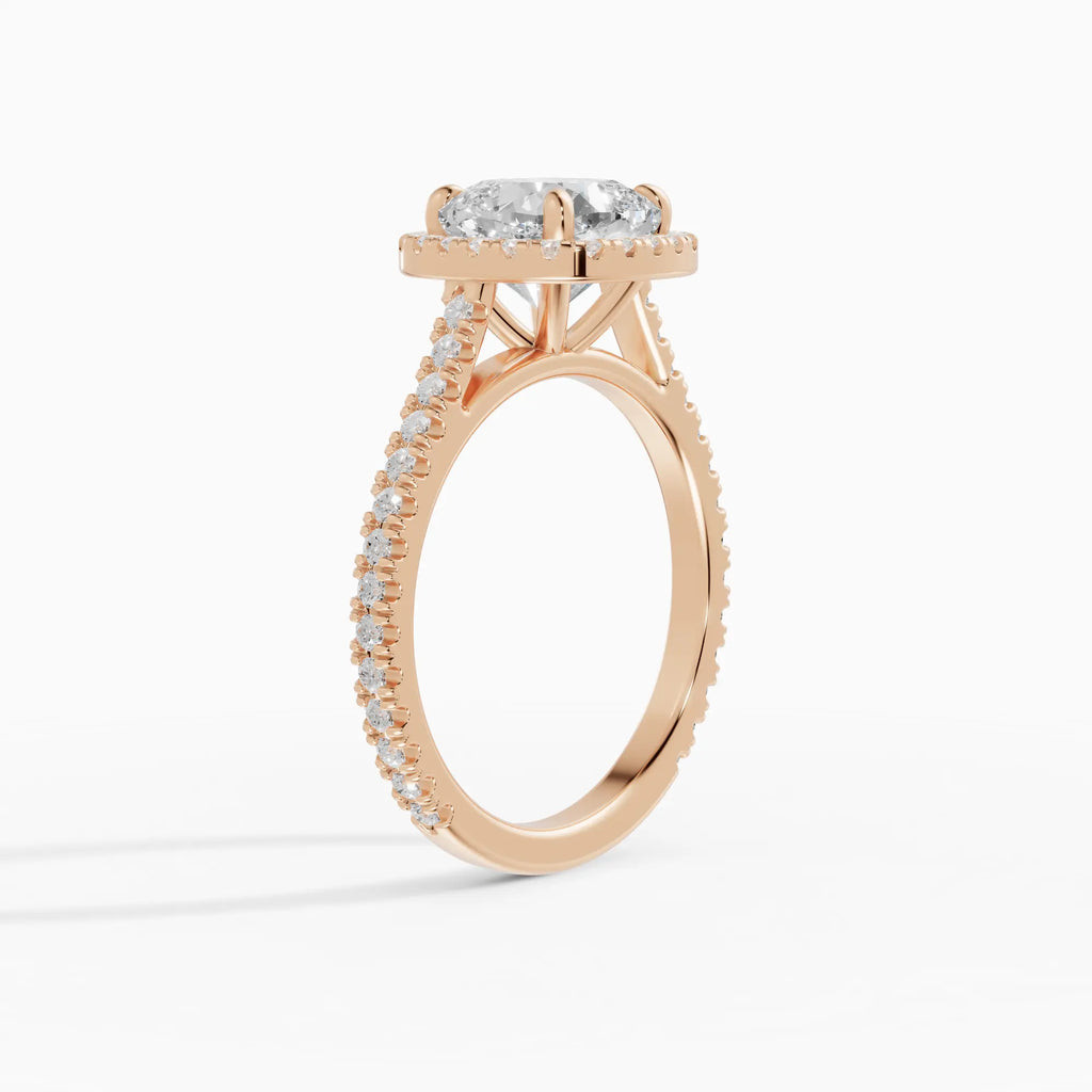 HELIA | Anillo halo cojín con catedral