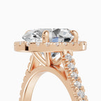 HELIA oval halo with cathedral setting engagement ring - lifestyle