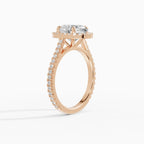 HELIA oval halo with cathedral setting engagement ring - comparison
