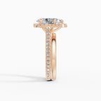 HELIA pear halo with cathedral setting engagement ring - in context