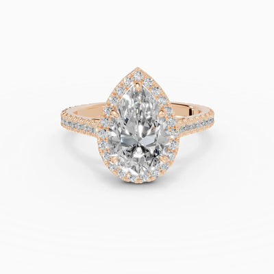 HELIA | Anillo halo pera con catedral