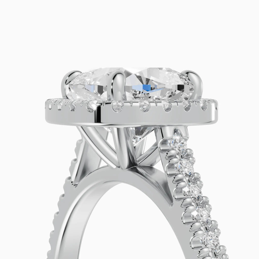 HELIA | Anillo halo cojín con catedral