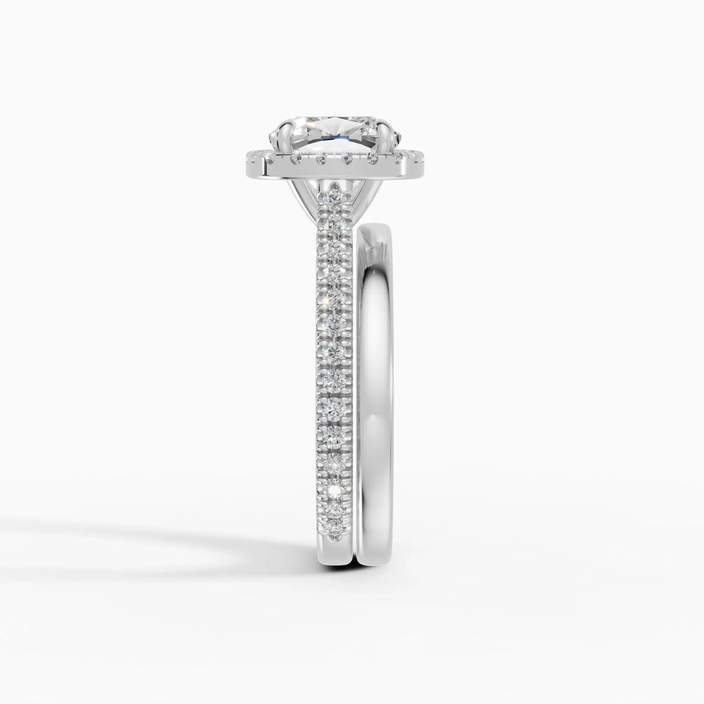 HELIA | Anillo halo cojín con catedral