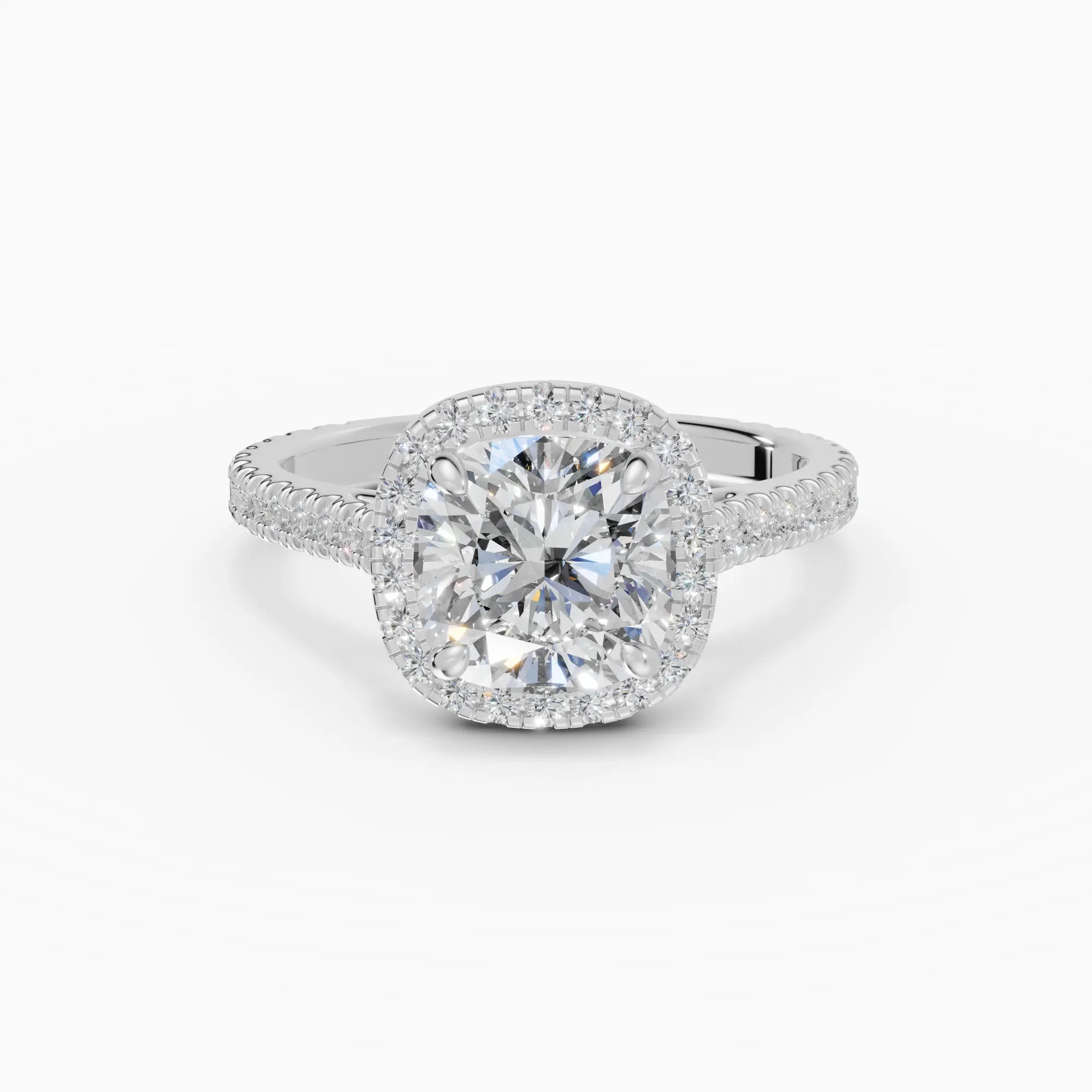 HELIA | Anillo halo cojín con catedral