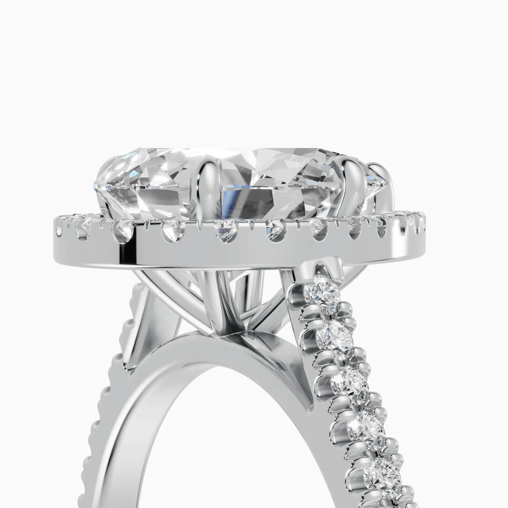 HELIA | Anillo halo pera con catedral