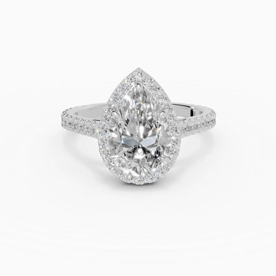 HELIA | Anillo halo pera con catedral