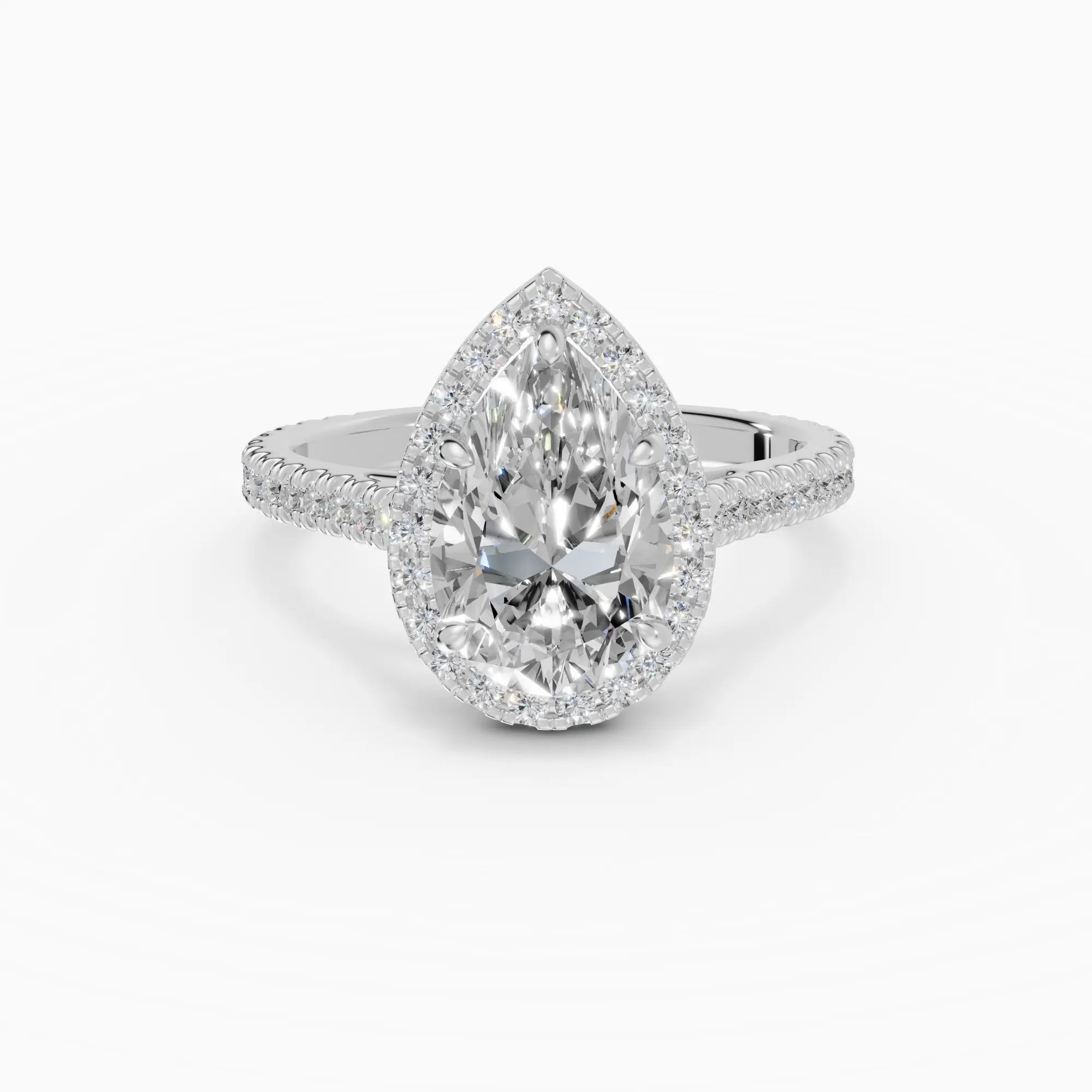 HELIA | Anillo halo pera con catedral