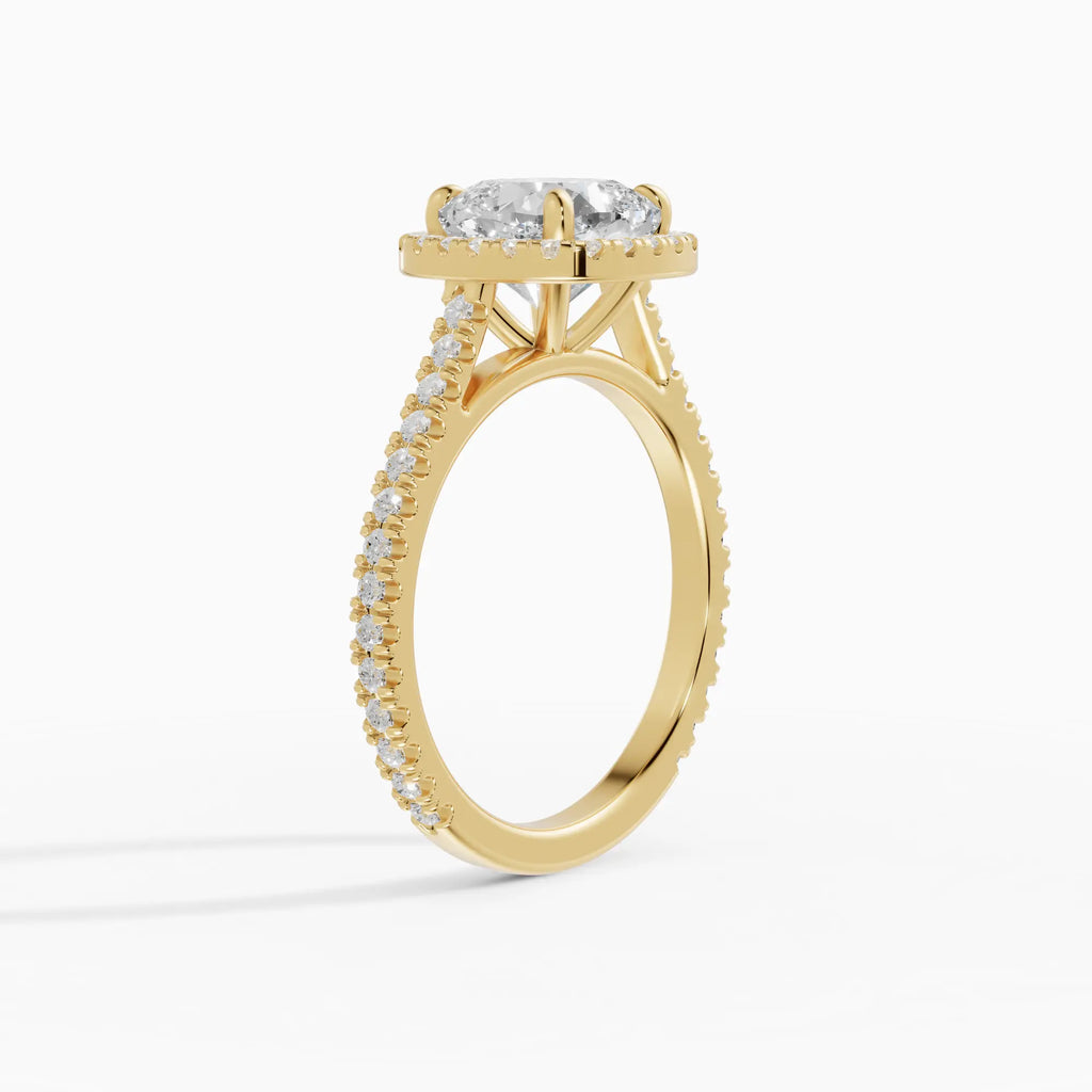 HELIA | Anillo halo cojín con catedral