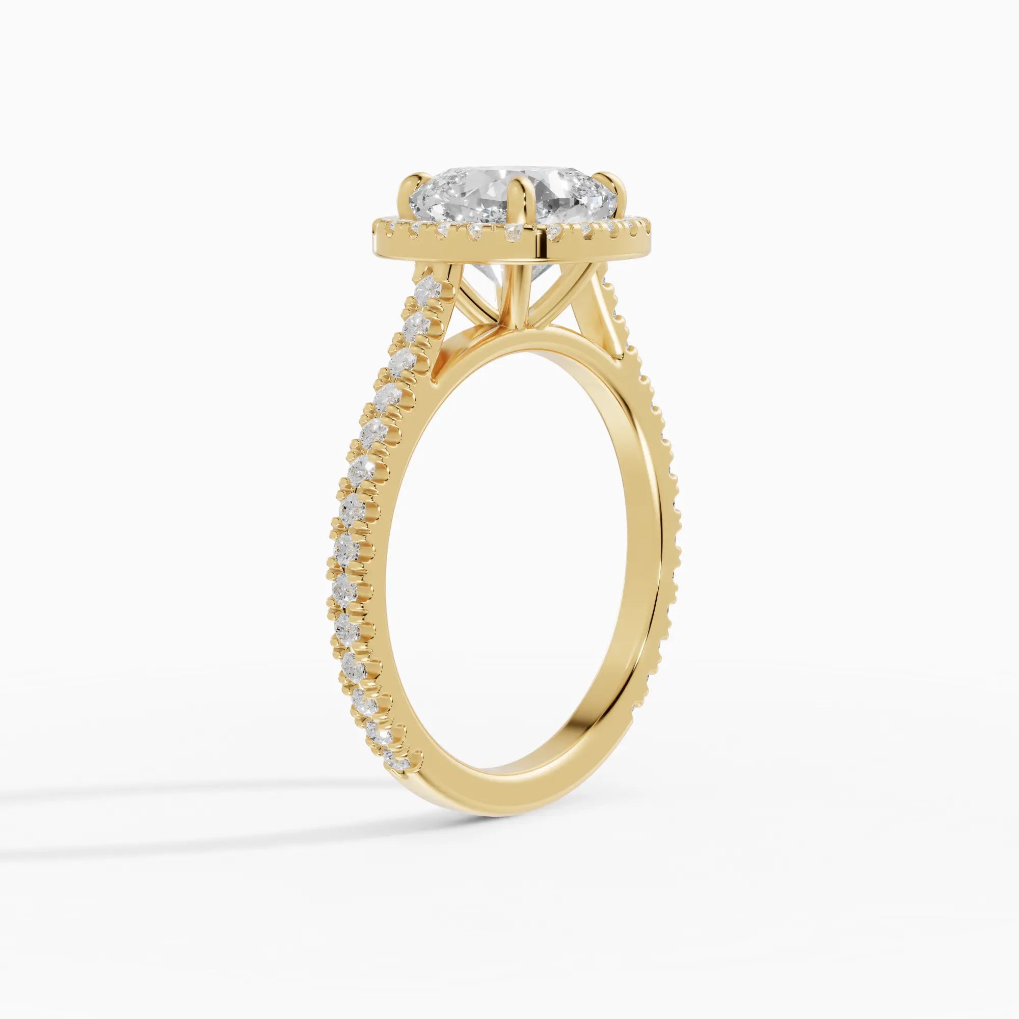 HELIA | Anillo halo cojín con catedral