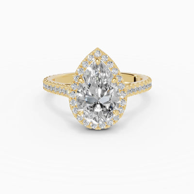 HELIA | Anillo halo pera con catedral