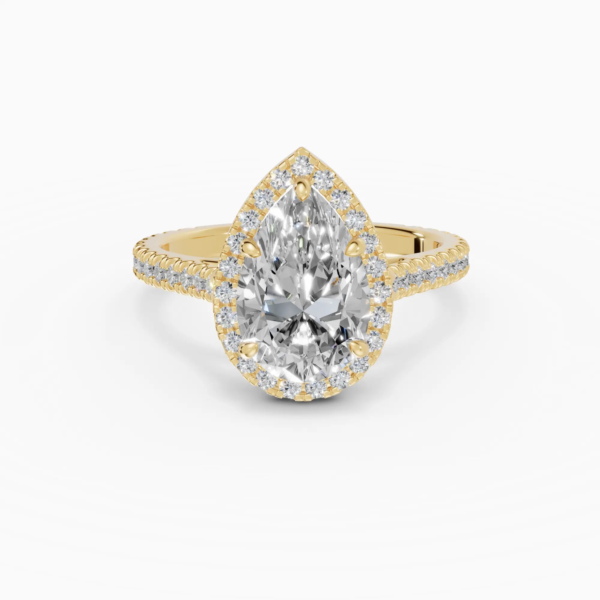 HELIA | Anillo halo pera con catedral