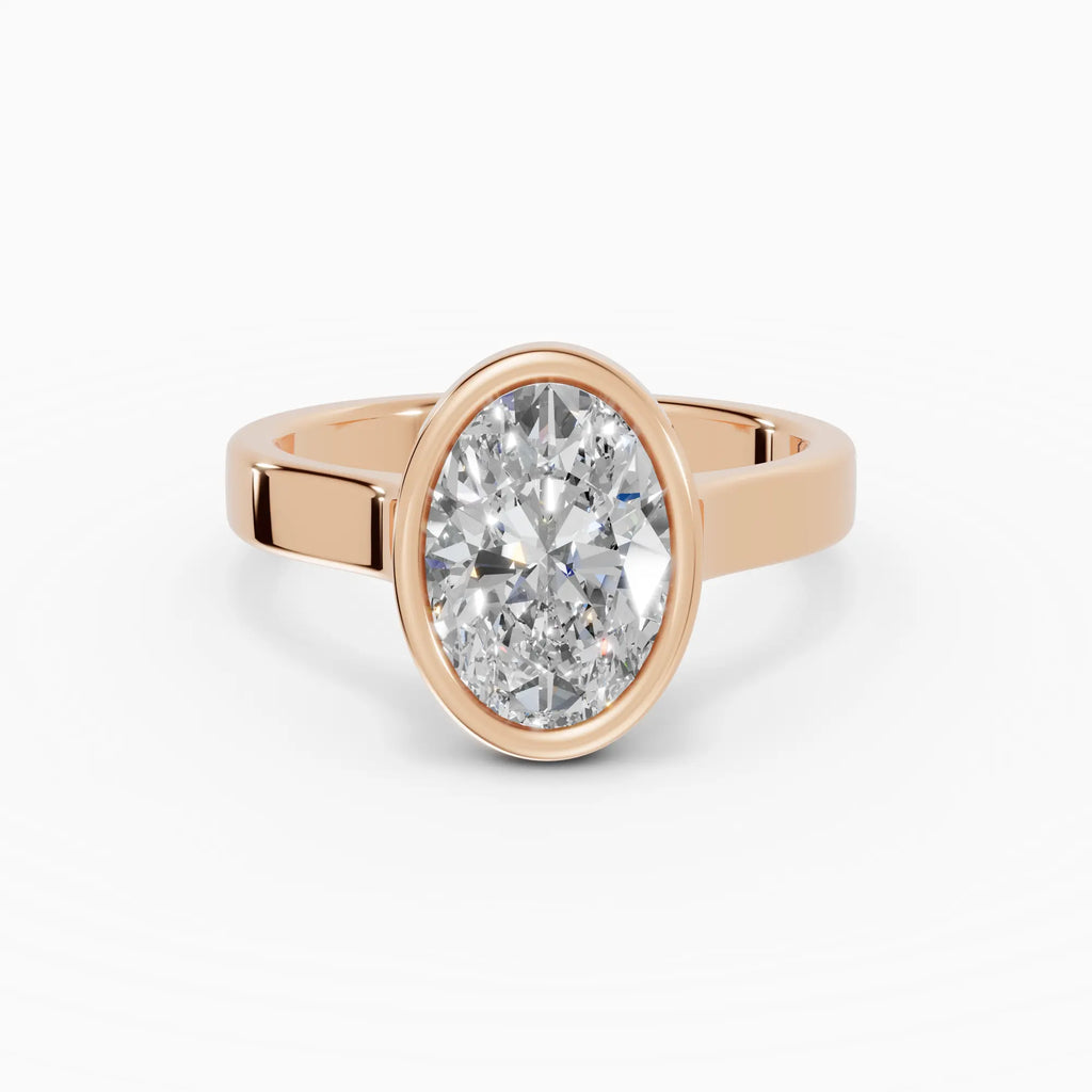 Anillo de compromiso HERA oval solitario biselado - galería
