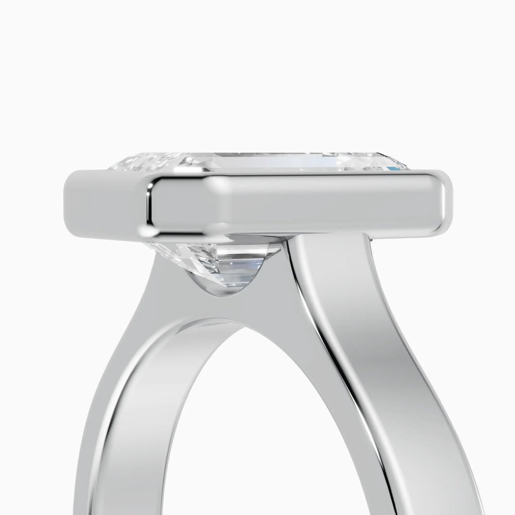 Anillo de compromiso HERA esmeralda solitario biselado