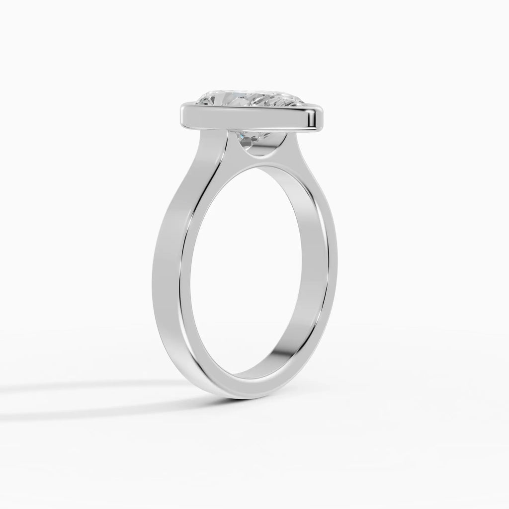 Anillo de compromiso HERA pera solitario biselado - vista trasera
