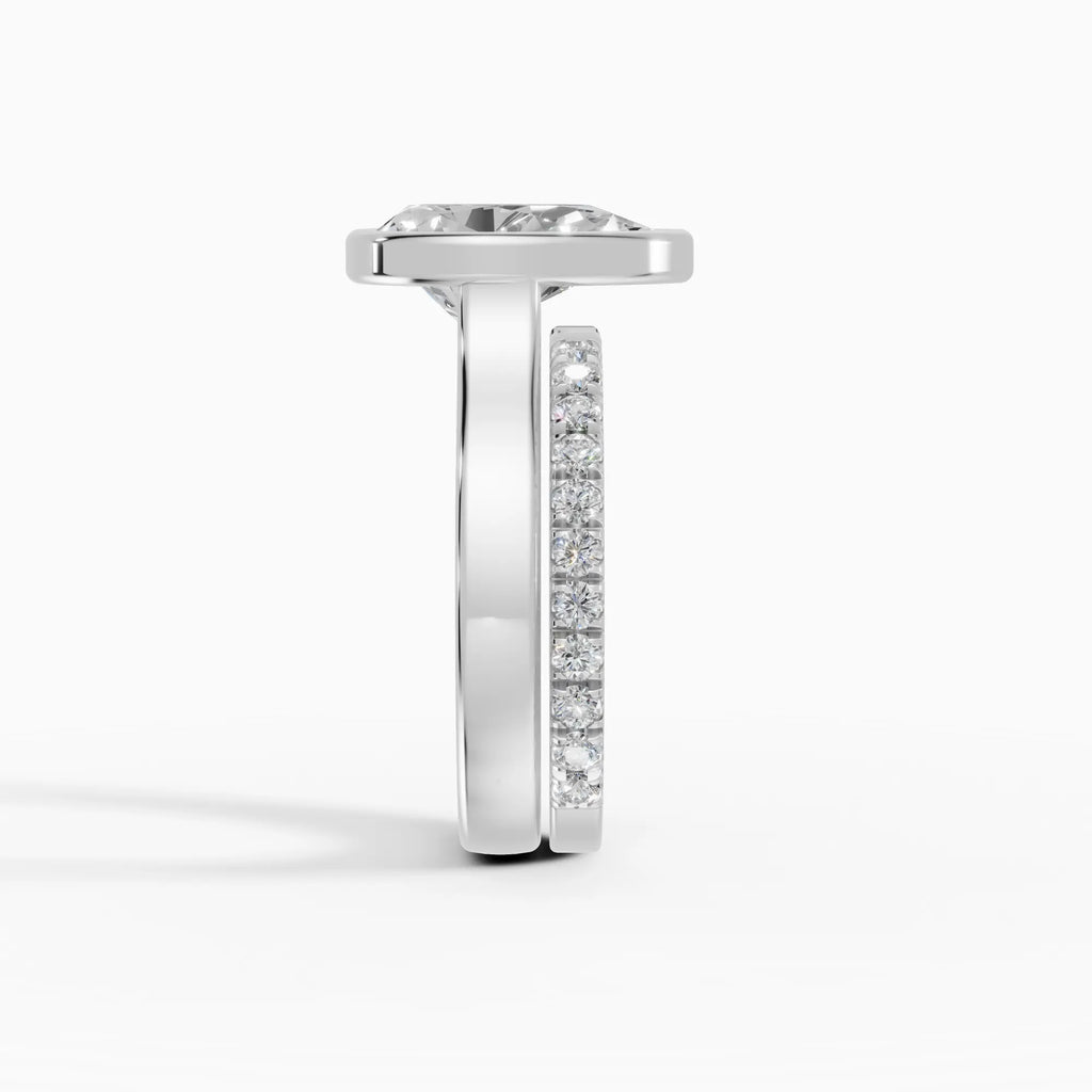 Anillo de compromiso HERA pera solitario biselado - medidas