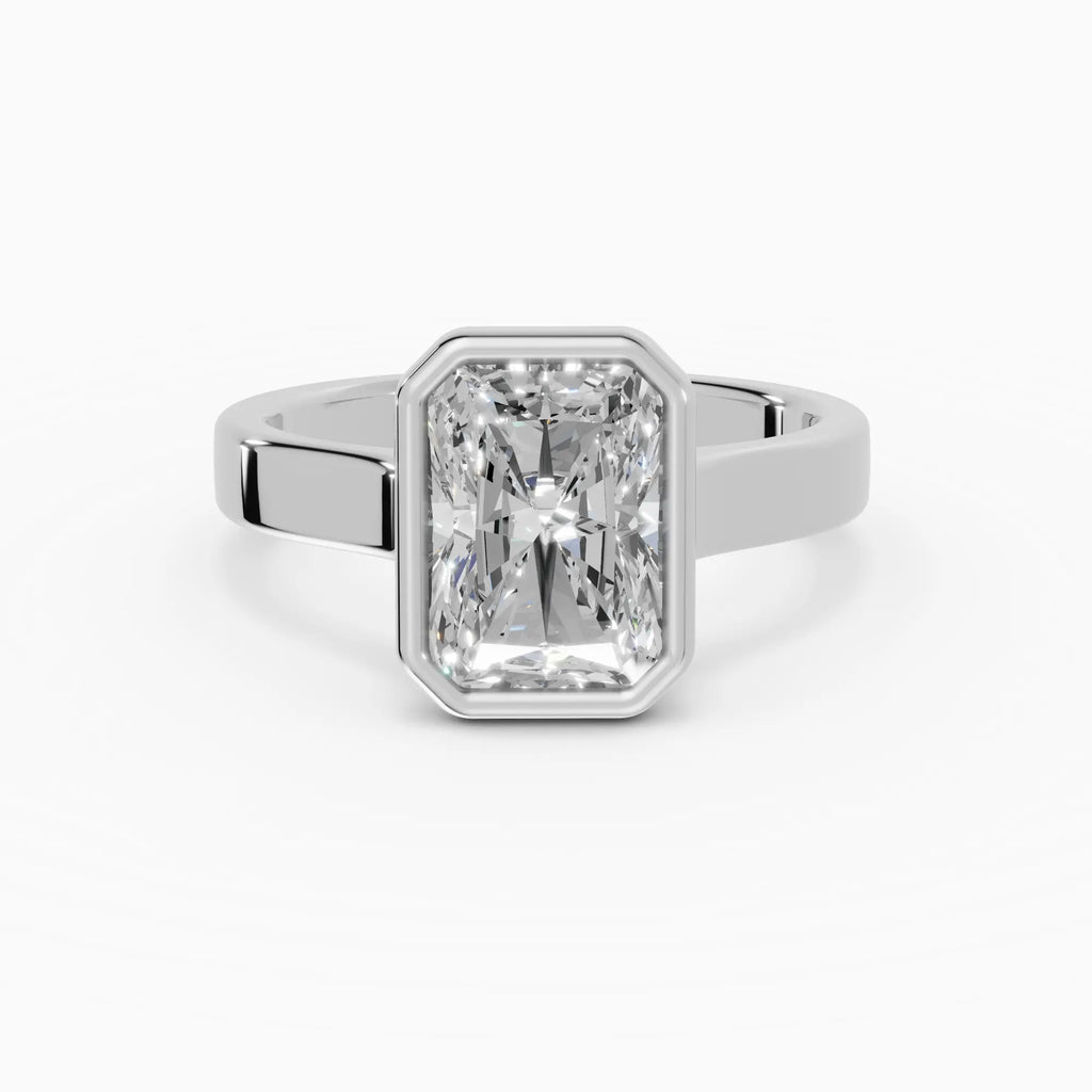 Anillo de compromiso HERA radiante solitario biselado - galería