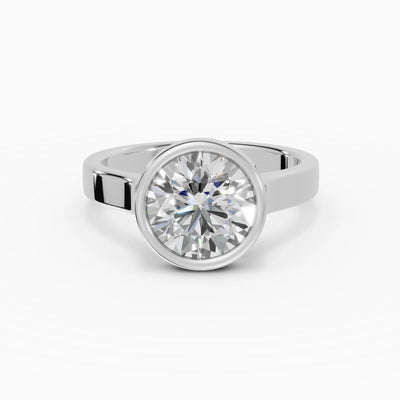 HERA | Anillo solitario brillante biselado