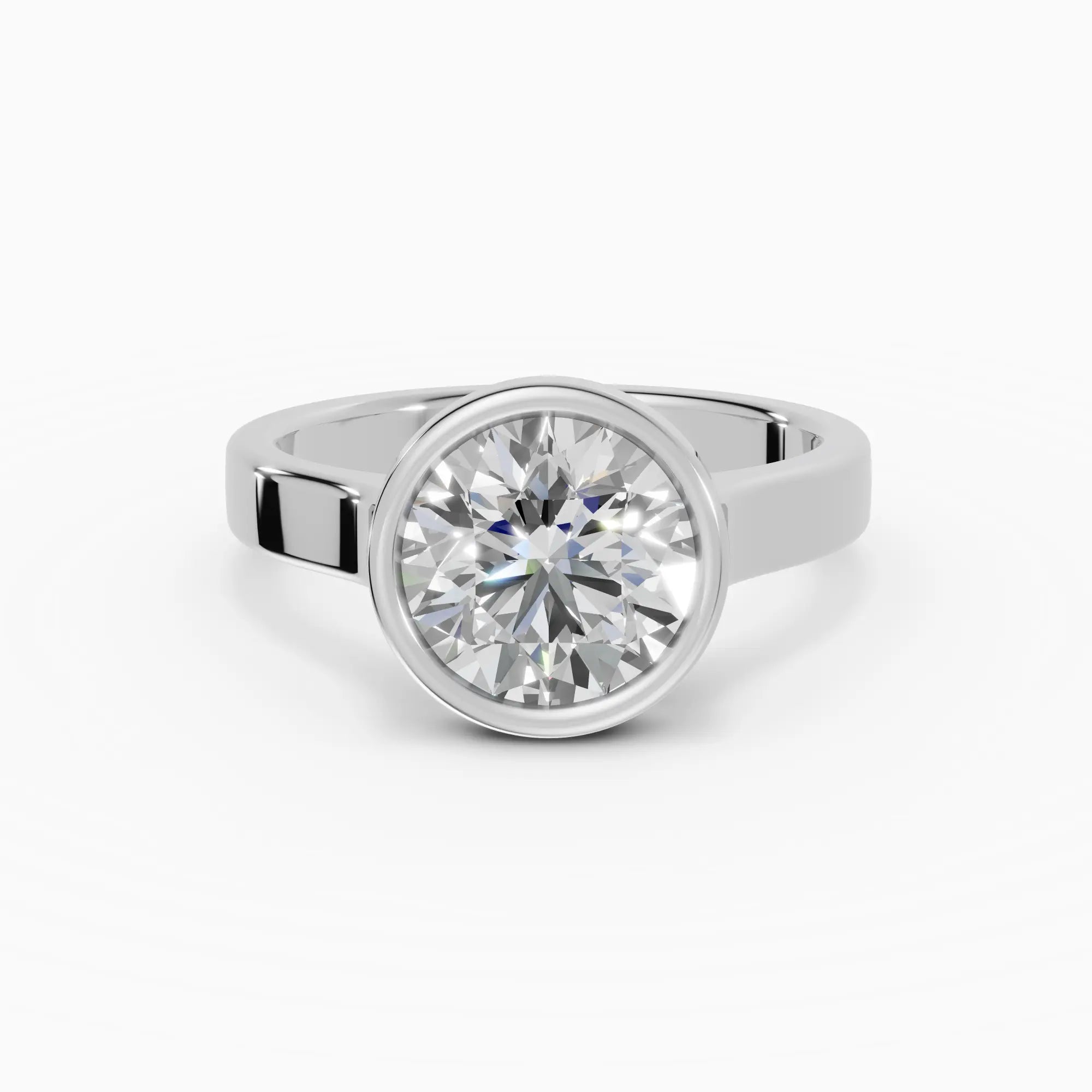 HERA | Anillo solitario brillante biselado