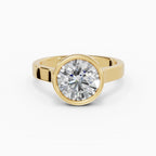 Anillo de compromiso HERA brillante solitario biselado en oro amarillo 18k
