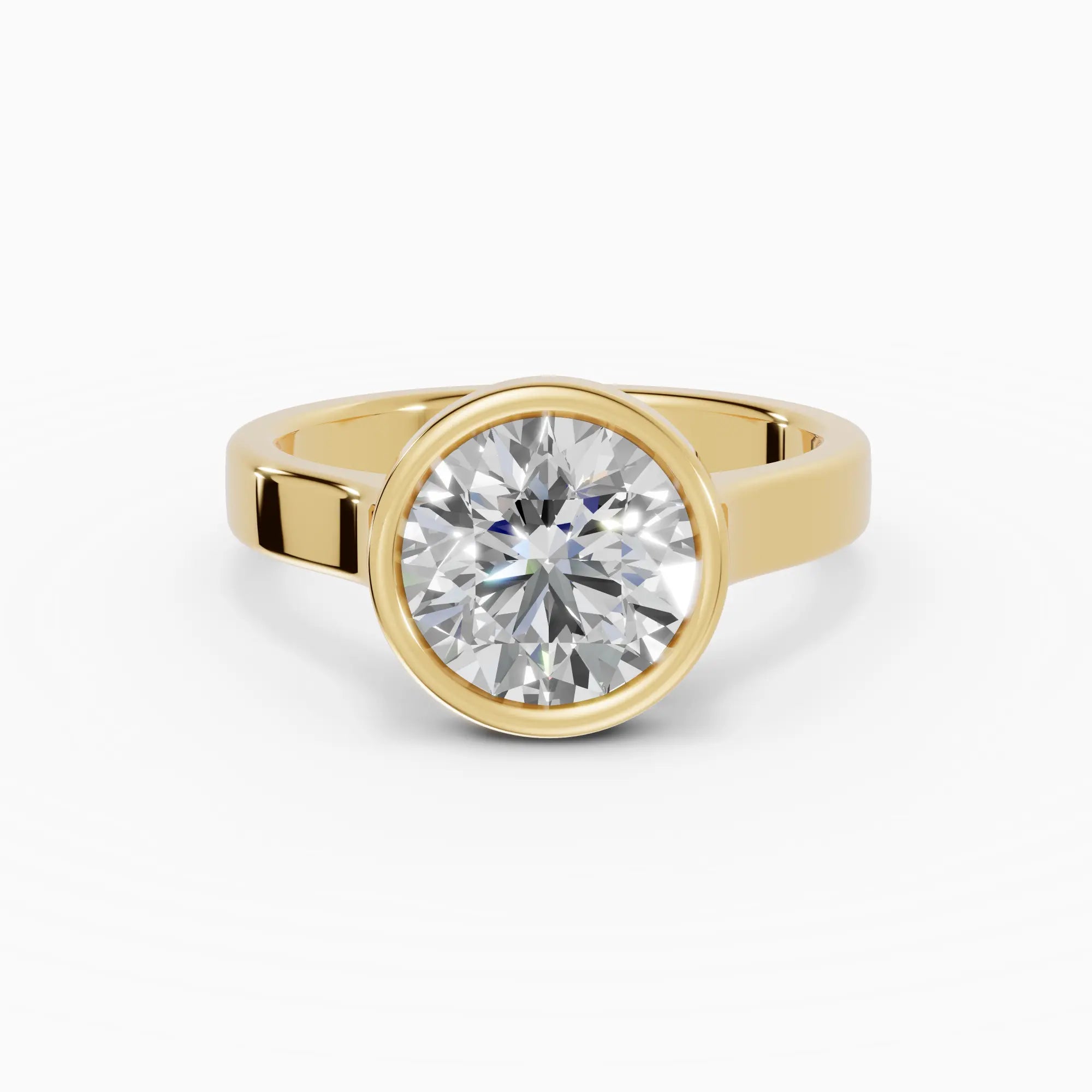 Anillo de compromiso HERA brillante solitario biselado en oro amarillo 18k