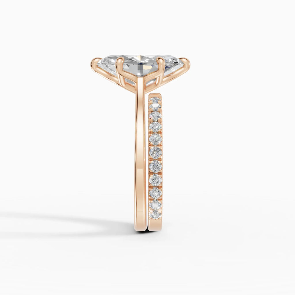 Anillo de compromiso MAGNOLIA marquesa solitario engaste floral - contexto