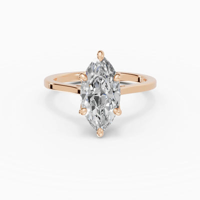 Anillo de compromiso MAGNOLIA marquesa solitario engaste floral - medidas