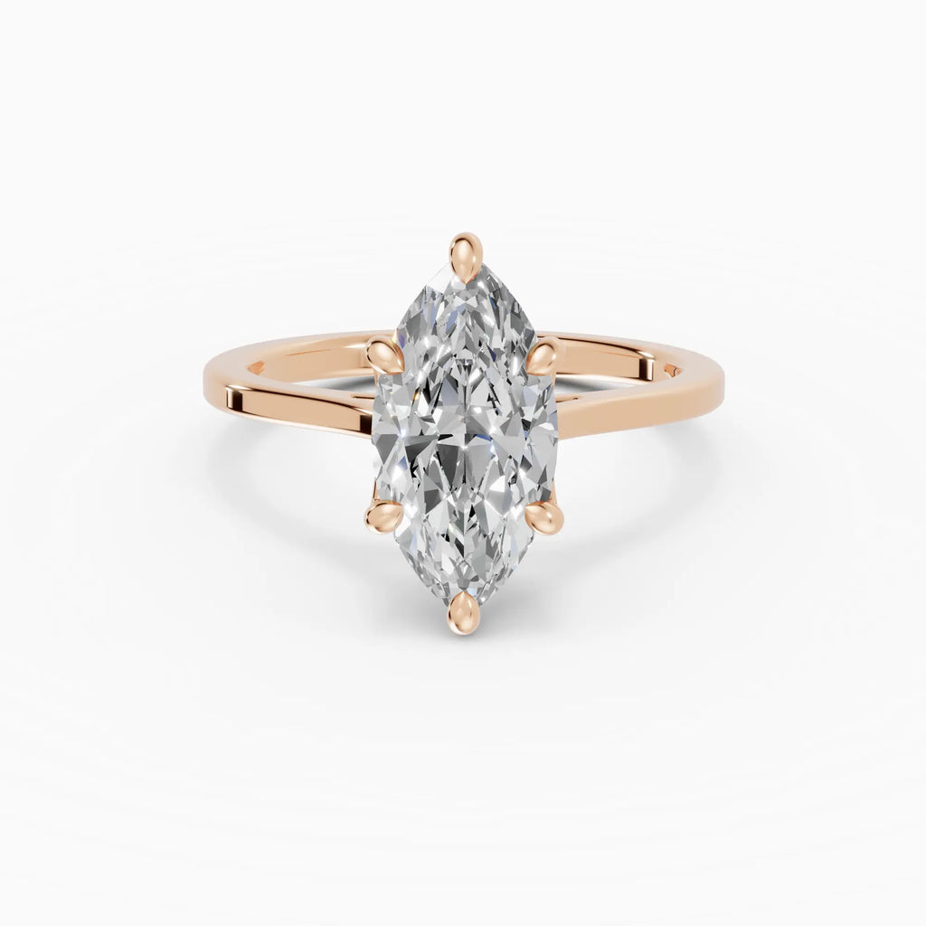 Anillo de compromiso MAGNOLIA marquesa solitario engaste floral - medidas
