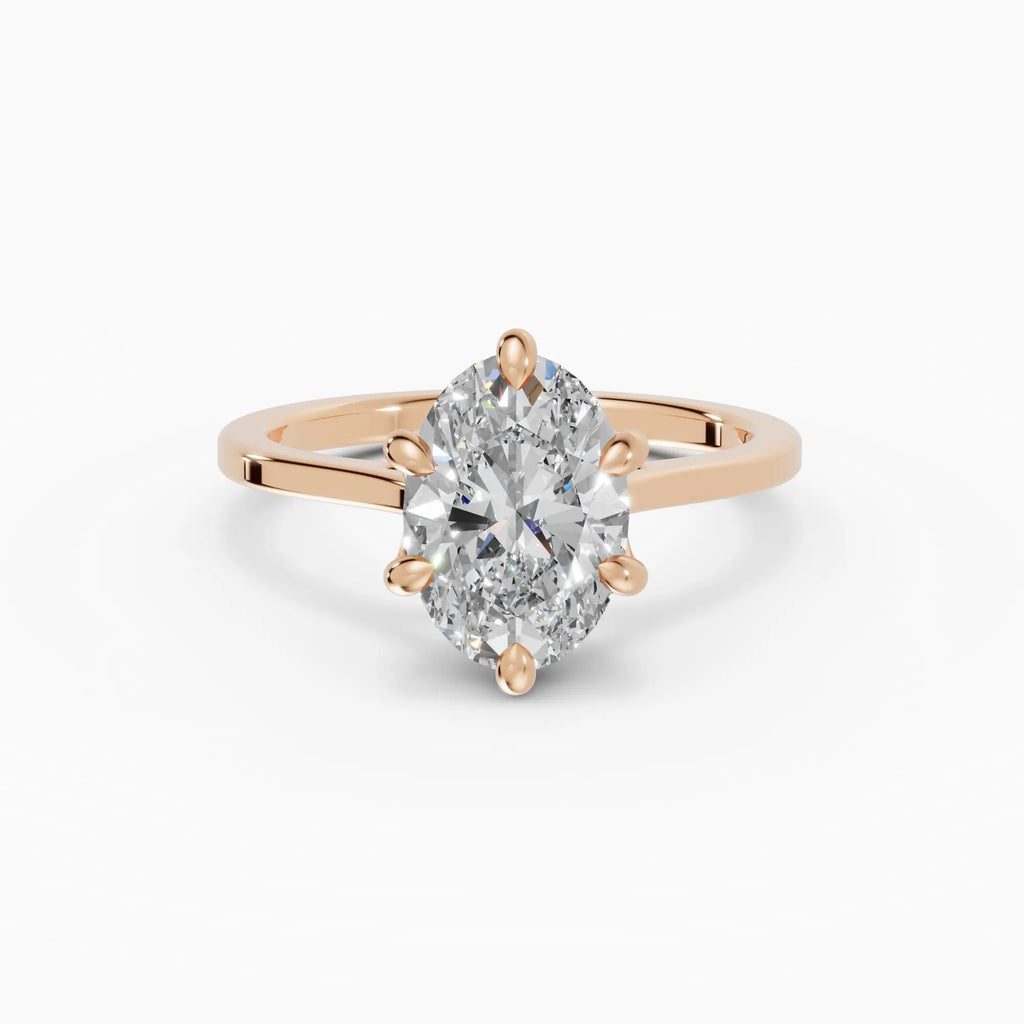 Anillo de compromiso MAGNOLIA oval engaste floral - medidas