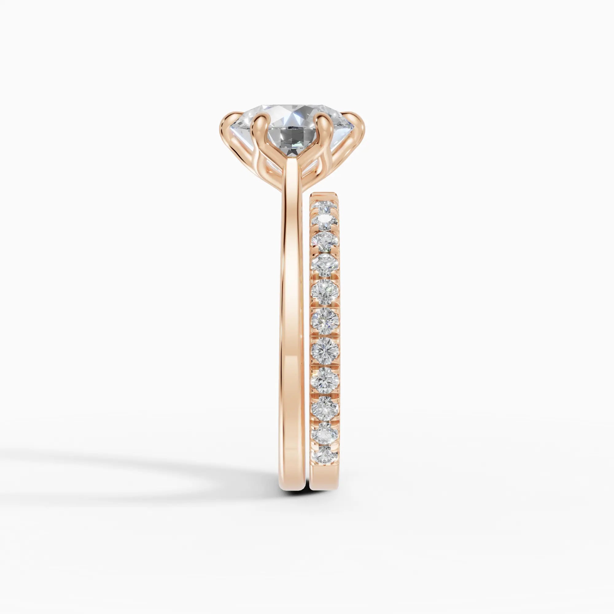 MAGNOLIA | Anillo solitario brillante engaste floral