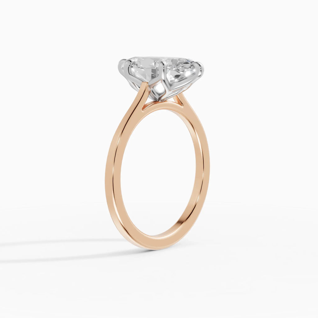 Anillo de compromiso MAGNOLIA marquesa solitario engaste floral