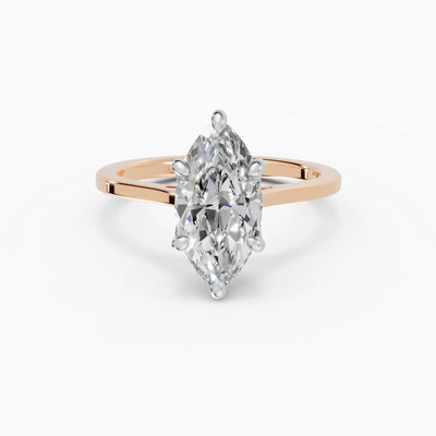 Anillo de compromiso MAGNOLIA marquesa solitario engaste floral