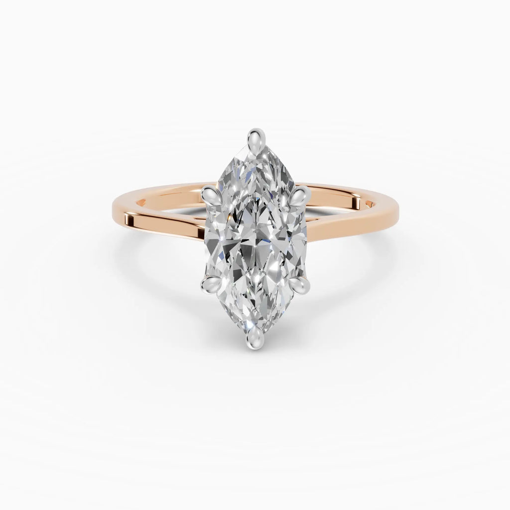 Anillo de compromiso MAGNOLIA marquesa solitario engaste floral