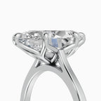 MAGNOLIA marquise floral setting solitaire engagement ring - back view