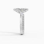 MAGNOLIA marquise floral setting solitaire engagement ring - close-up